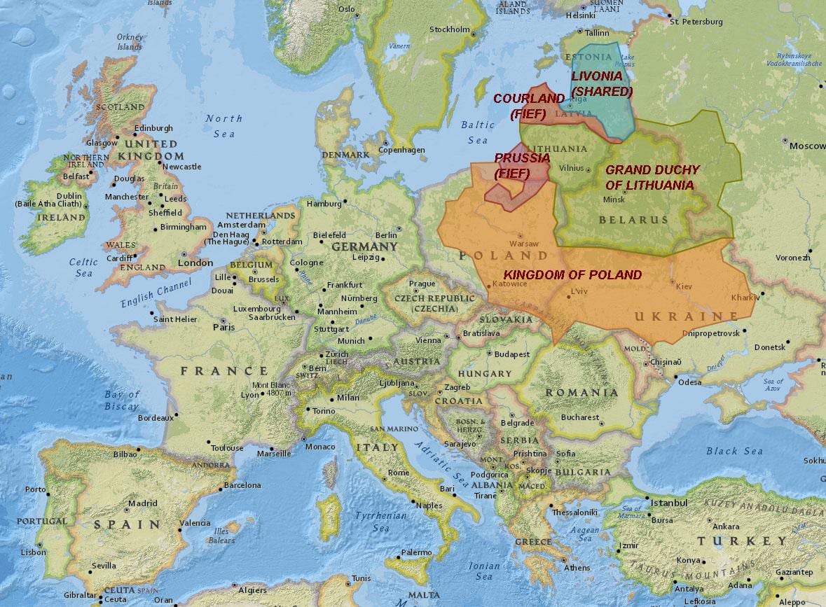 Карта гісторыя Літвы