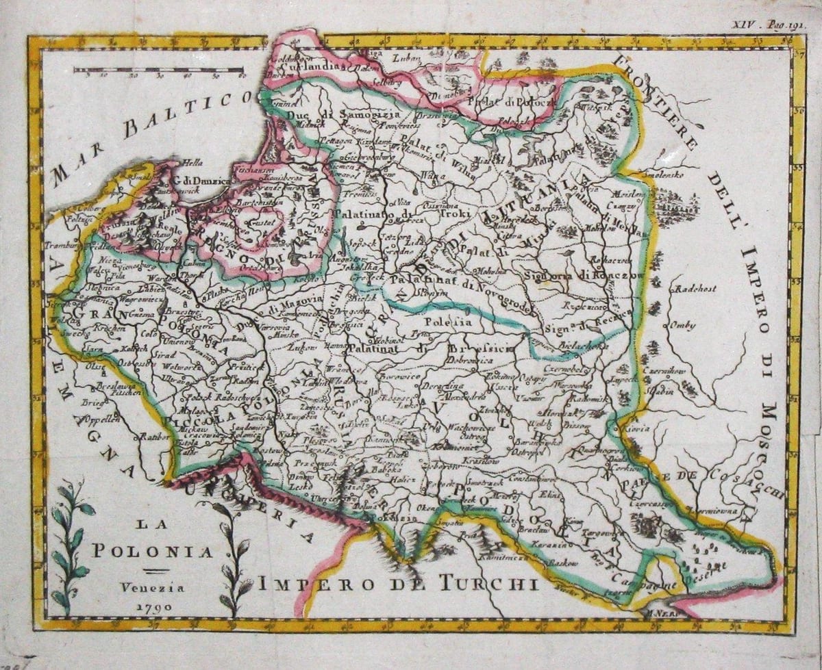 Карта Літвы стары 