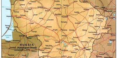 Карта Літвы